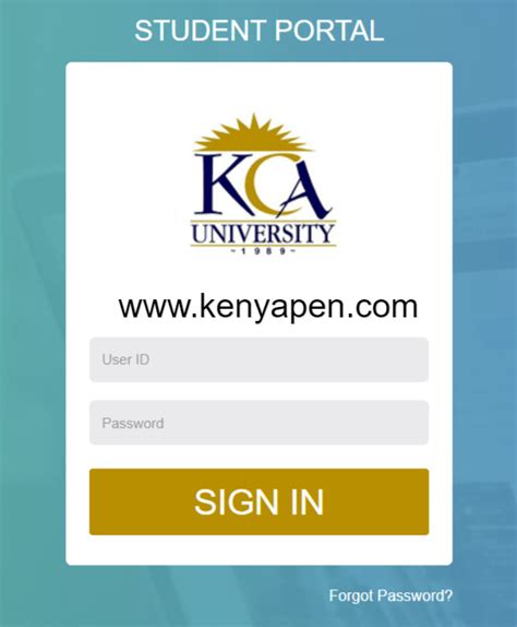 kca university student portal login