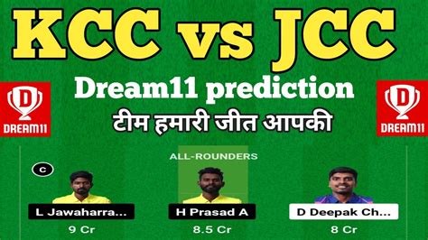 kcc vs kcc dream11 prediction today