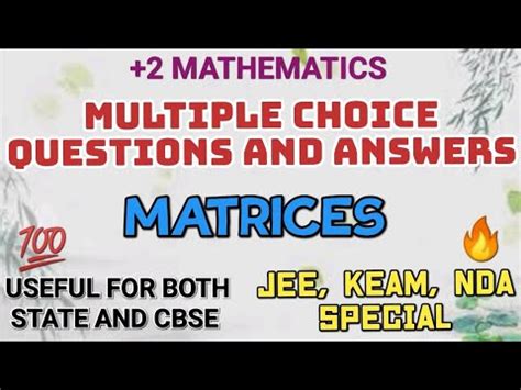 Keam Questions From Matrices