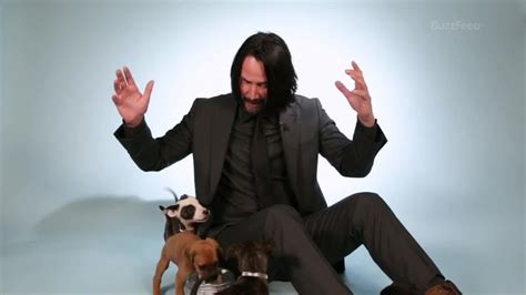 keanu reeves playing with puppies
