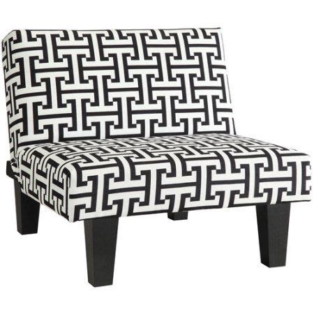 kebo chair black and white geometric pattern with dark leg
