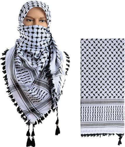 keffiyeh scarf arab style kufiya black