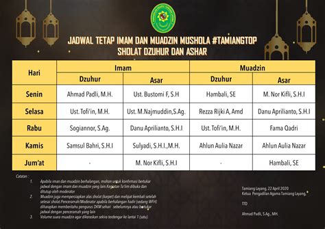 Agenda Kegiatan Bulan Ramadhan dan Idul Fitri Tahun 2018