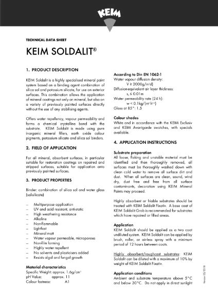 Keim Soldalit Data Sheet