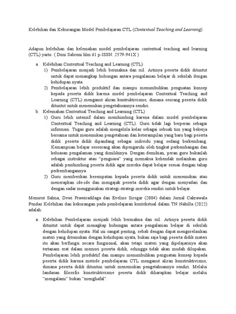 Kelebihan Dan Kekurangan Ctl Sinau