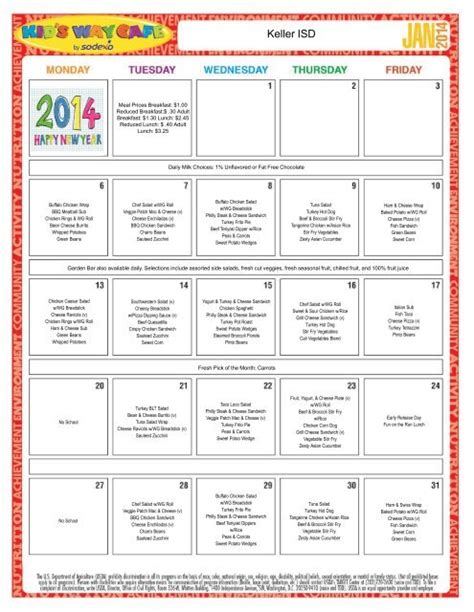 Keller School Lunch Menu