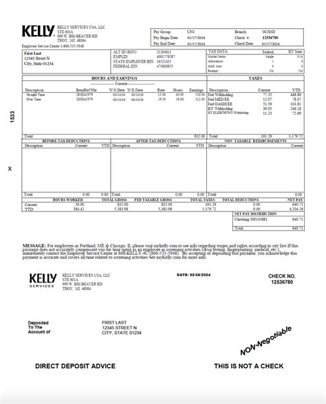 kelly services paystub