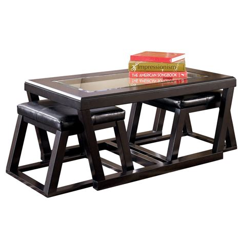 Kelton Coffee Table With Nesting Stools