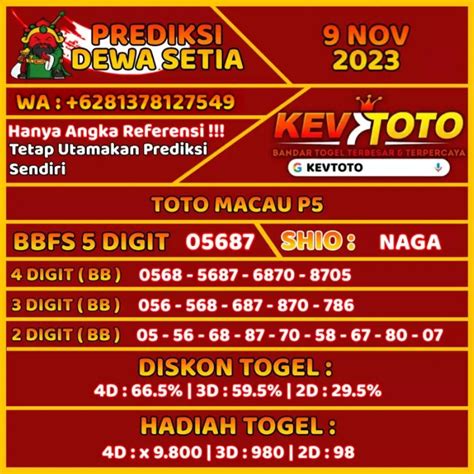 RESULT TOTO MACAU HARI INI P5 JAM 00 01 MINGGU 18 DESEMBER 2022