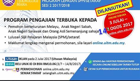 PERMOHONAN KEMASUKAN KE UiTM SESI AKADEMIK 1 2014/2015 PERINGKAT