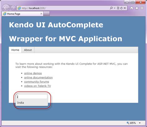 Kendo Autocomplete Asp.net Core