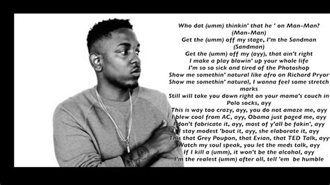 kendrick lamar humble lyrics