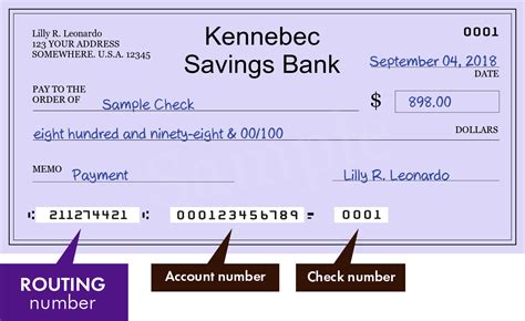 kennebec savings bank routing number