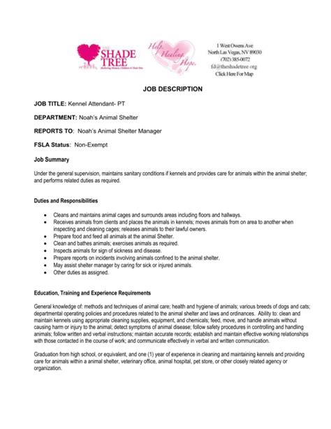 Kennel Coordinator Job Description