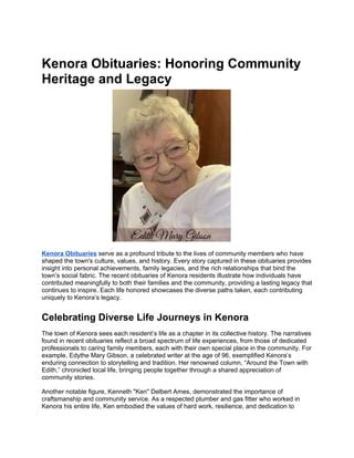 kenora obituaries