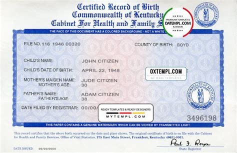 Printable Fillable Birth Certificate Template news word