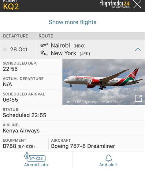 kenya airways flight tracker
