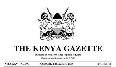 kenya gazette today 2023