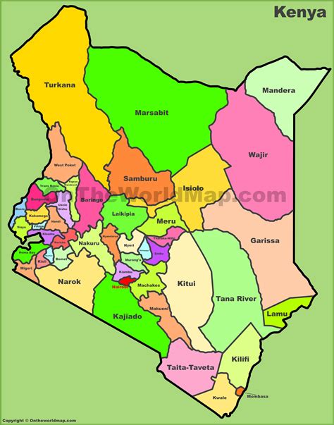 kenyan map with counties