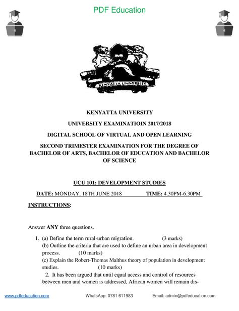 kenyatta university past papers