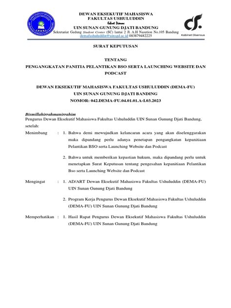 Keputusan Pelantikan