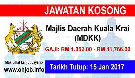 Jawatan Kosong Majlis Daerah Kuala Krai • Jawatan Kosong Terkini
