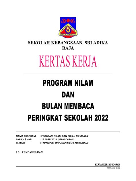 kertas kerja nilam 2022