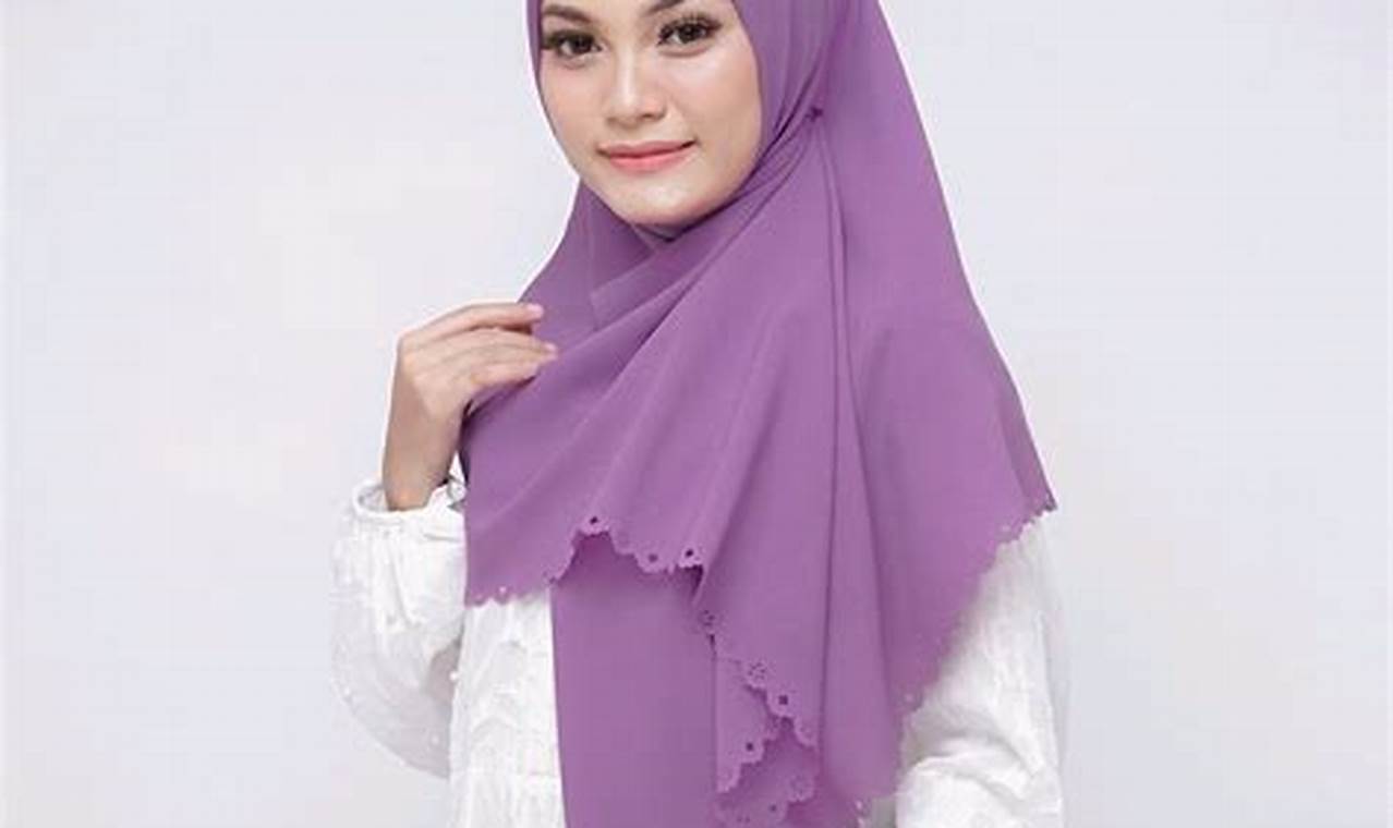 kerudung yang cocok untuk baju warna ungu muda
