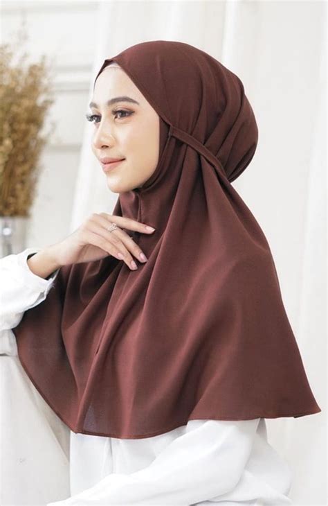 Berri Bergo Kaos Coklat Susu Hijab Alsa Khimar (Kerudung) Syar'i