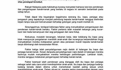 Kesan Penderaan Kanak Kanak Karangan Stpm