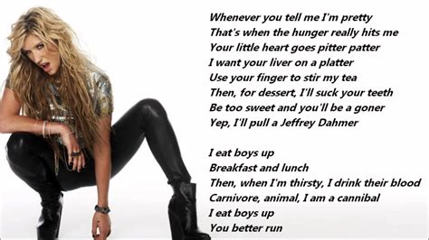 kesha cannibal lyrics and chords