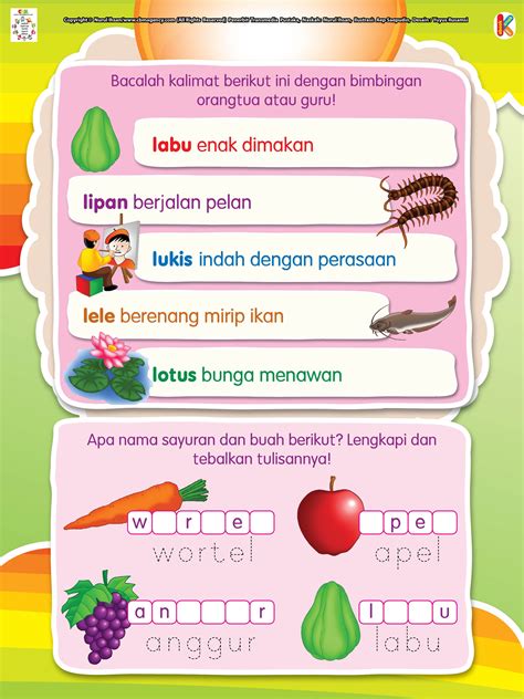 kesimpulan kalimat soal untuk anak tk bahasa indonesia