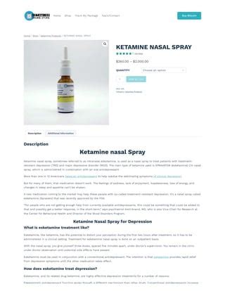ketamine nasal spray cost