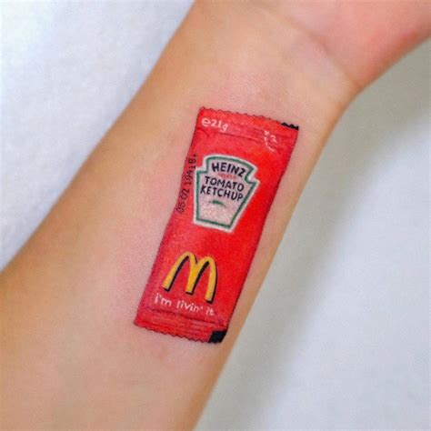 Ketchup Packet Tattoo
