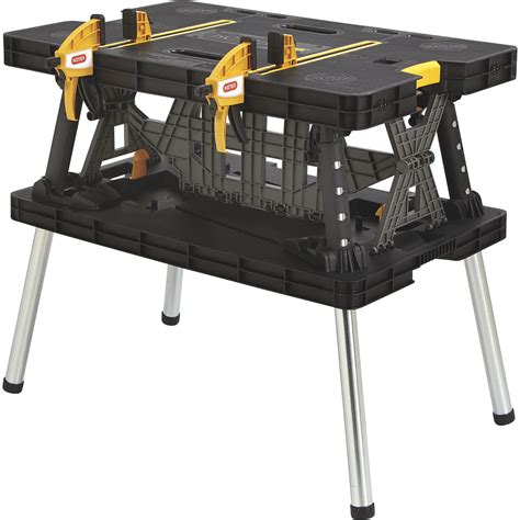 keter folding work table with two adjustable clamps