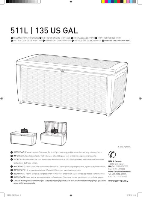 Keter Samoa Storage Deck Box Assembly Instructions