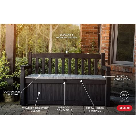 Organize Your Outdoor Space with Keter Solana 70 Gallon Storage Bench Deck Box - The Perfect Solution for Your Storage Needs