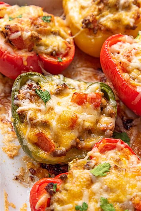 Keto Stuffed Peppers Recipe Ground Beef & Cheese Bell Peppers My