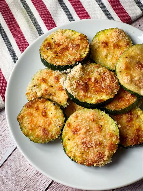 Low carb, Keto friendly parmesan. Baked Zucchini Chips easy to make