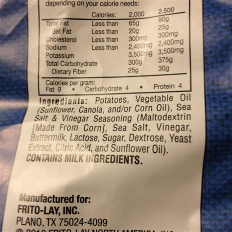 Kettle Cooked Chips Ingredients