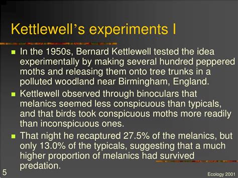 Kettlewell's Experiment