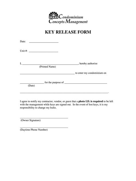 FREE 10+ Sample Key Release Forms in MS Word PDF