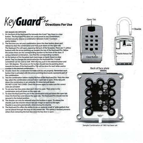 Key Guard Lock Box Instructions