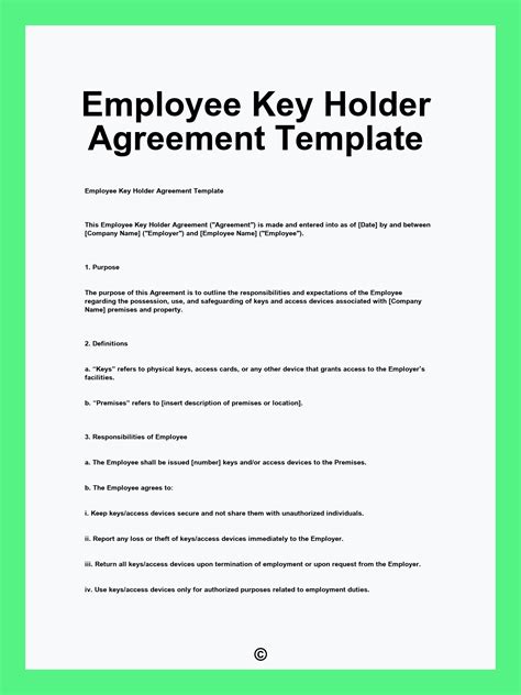 Key Holder Responsibility Form
