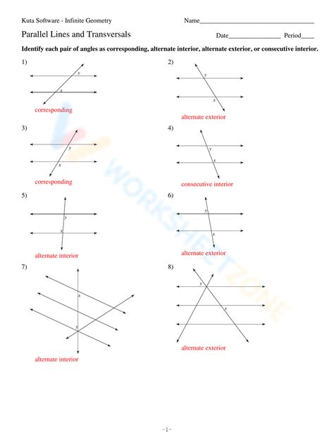 key parallel lines and transversals