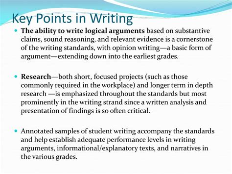 key points examples writing
