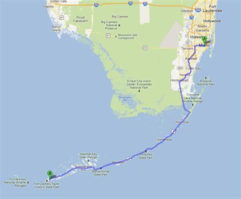 key west to miami airport drive time