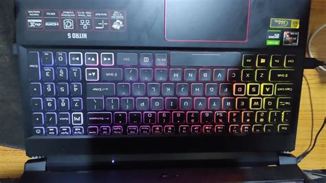 keyboard backlight settings acer nitro