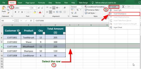 keyboard function to insert row in excel