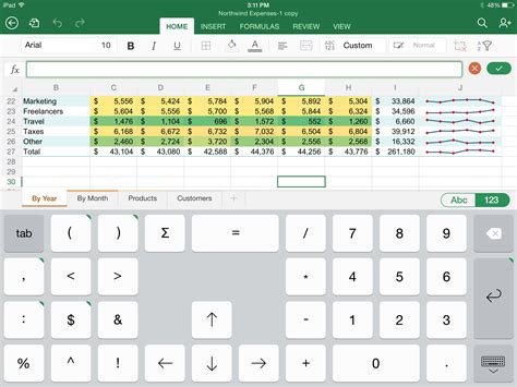 Keyboard Ipad Excel